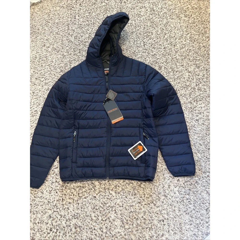 Hawke & Co Men's Sz S Pro series New With Tags Quilted Hoodie Jacket Blue